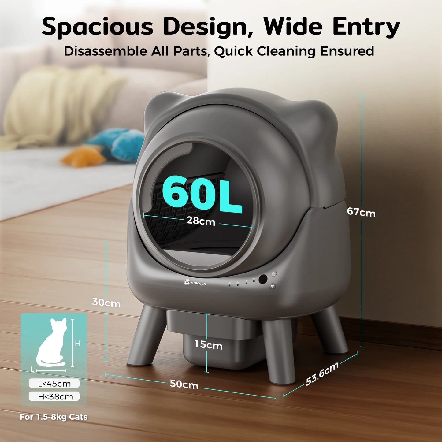 Cura X1 Self-Cleaning Cat Litter Box™